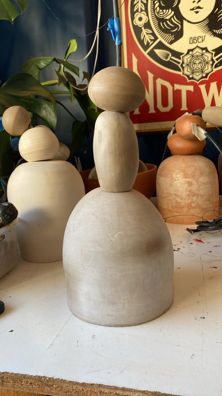 Ikigai – Lámpara colgante de cerámica natural en color Crudo, Sombra