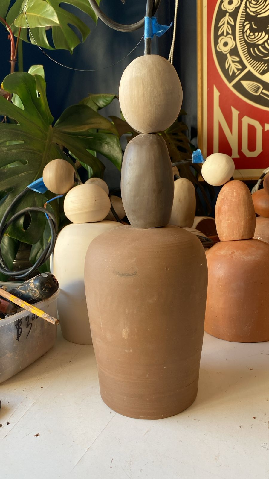 Ikigai – Lámpara colgante de cerámica natural en color Tierra cocida, Tisa, Sombra